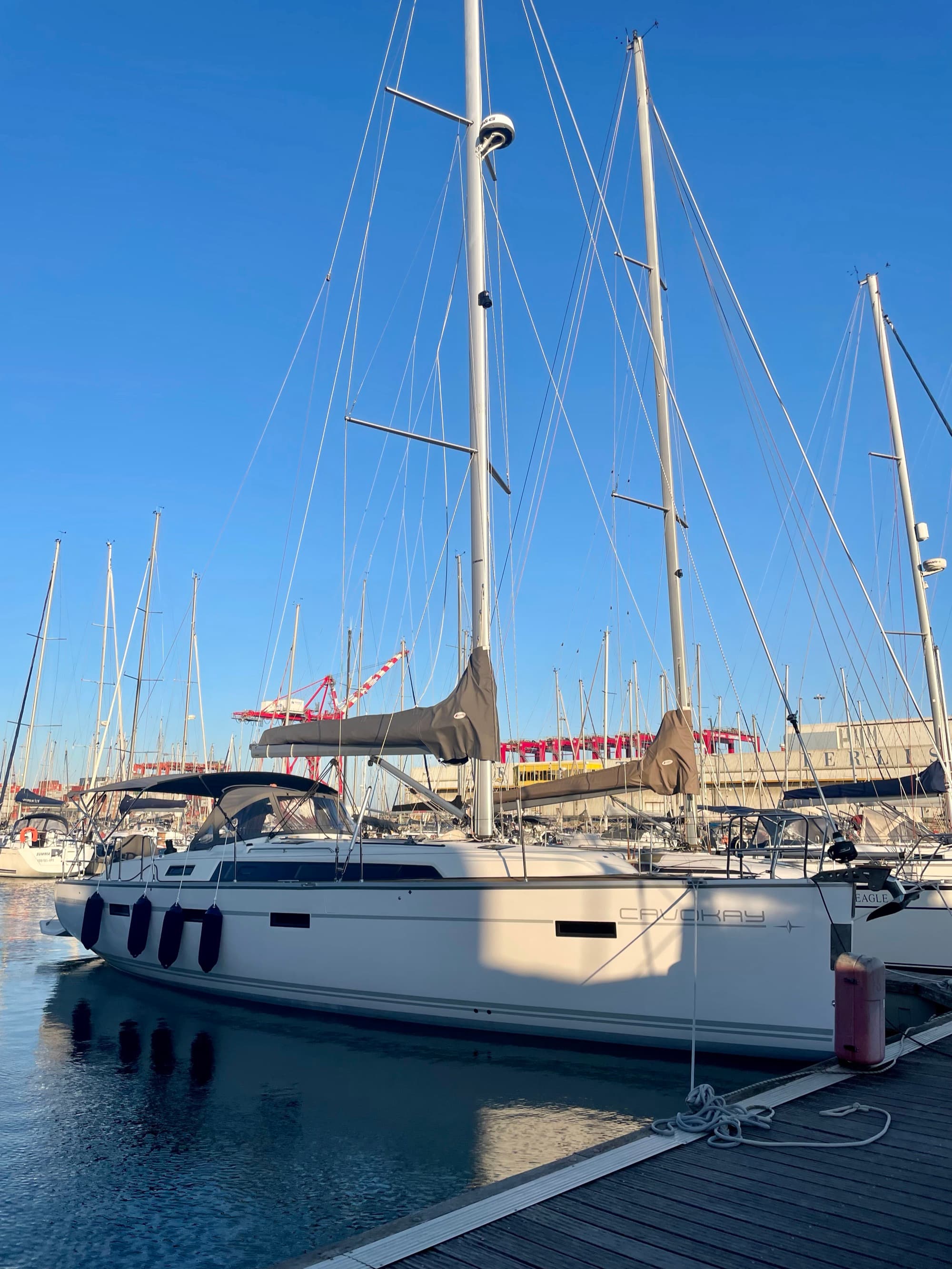 Cavokay — our Bavaria Cruise 41' sailing yacht in the marina